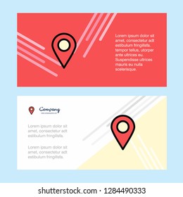Map pointer abstract corporate business banner template, horizontal advertising business banner.