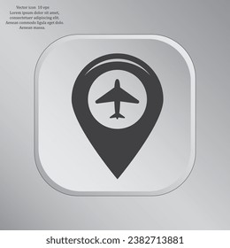 Map pointer with air plane icon.map pointer.vector illustration