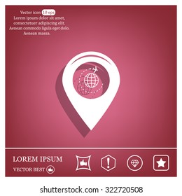 Map pointer with air plane icon.map pointer.vector illustration
