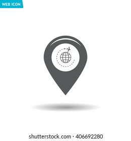 Map pointer with air plane icon.map pointer.vector illustration