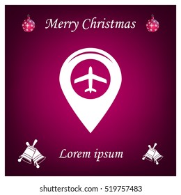 Map pointer with air plane icon.map pointer.vector illustration