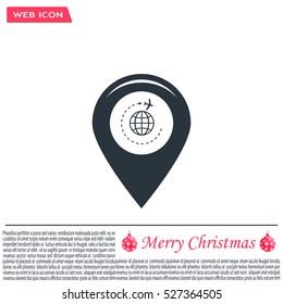 Map pointer with air plane icon.map pointer.vector illustration