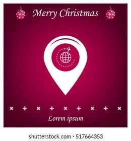 Map pointer with air plane icon.vector illustration