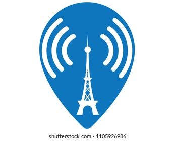 Map pointer antenna icon,Vetor