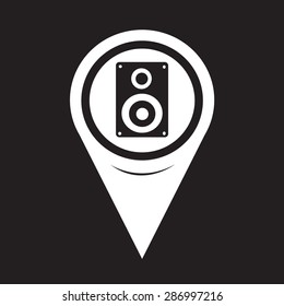 Map Pointer Audio speakers icon