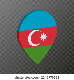 Map pointer with Azerbaijan flag. Vector illustration.