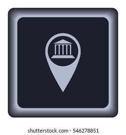 Map pointer with bank sign