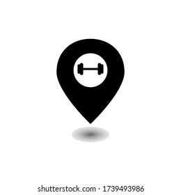 map pointer barbells vector design template illustration