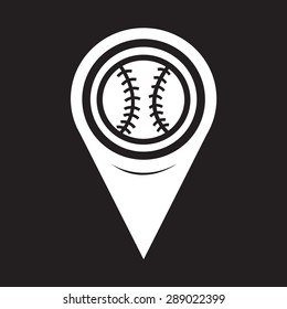 Map Pointer Baseball Icon