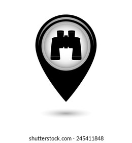 Map pointer with Binocular icon