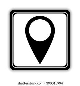 Map pointer  - black vector icon