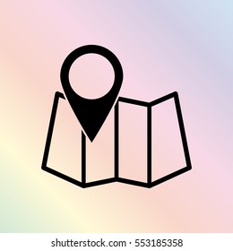 map pointer  - black vector icon