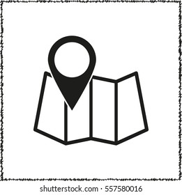 map pointer  - black vector icon