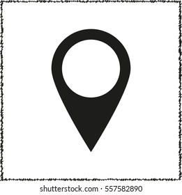 Map pointer  - black vector icon