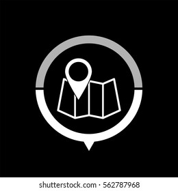 map pointer  - black vector icon