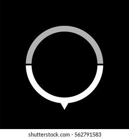 Map pointer  - black vector icon