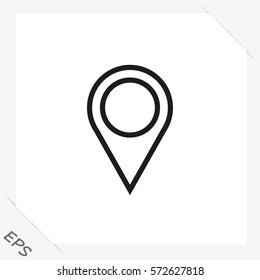 Map Pointer - Black Vector Icon