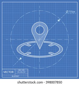 Map pointer blueprint icon 