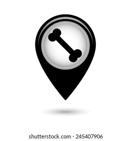 Map pointer with Bone  icon