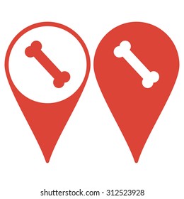 Map pointer. bone icon Flat design style eps 10