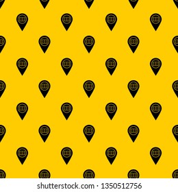 Map pointer with book pattern seamless vector repeat geometric yellow for any design