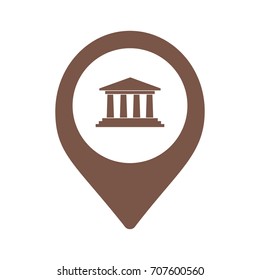 map pointer with building symbol icon