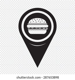 Map Pointer Burger icon