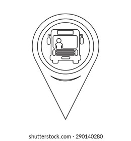 Map Pointer Bus Icon