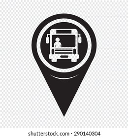 Map Pointer Bus Icon