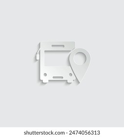 Map pointer with Bus Icon bus stop
