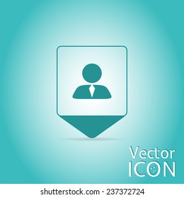 Map pointer - business person, People icon. Flat design style. Made in vector