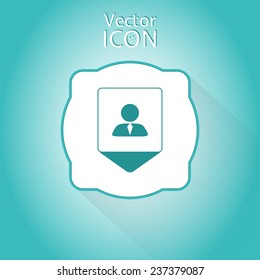 Map pointer - business person, People icon. Flat design style. Made in vector