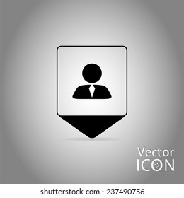 Map pointer - business person, People icon. Flat design style. Made in vector