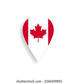 Map pointer button pin with Canadian Flag