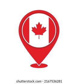 Map pointer Canada national flag icon design