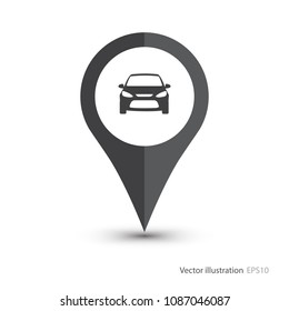 Map pointer with car icon