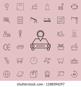 Map pointer with car icon. logistics icons universal set for web and mobile