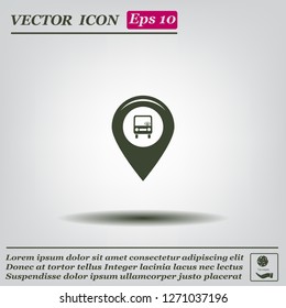 Map pointer with car icon. Vector illustration