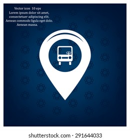 Map pointer with car icon. Vector illustration