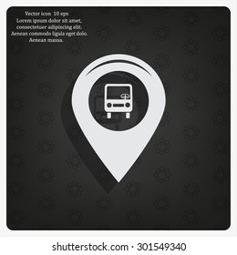 Map pointer with car icon. Vector illustration