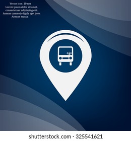 Map pointer with car icon. Vector illustration