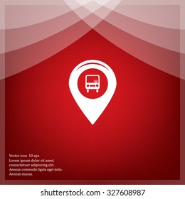 Map pointer with car icon. Vector illustration