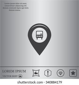 Map pointer with car icon. Vector illustration