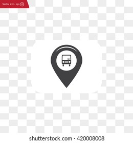 Map pointer with car icon. Vector illustration