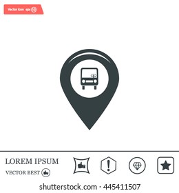 Map pointer with car icon. Vector illustration