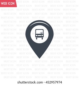 Map pointer with car icon. Vector illustration