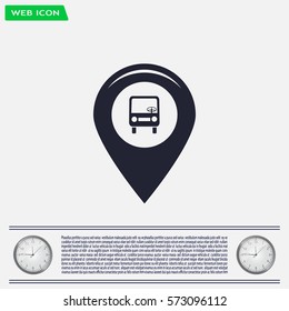 Map pointer with car icon. Vector illustration