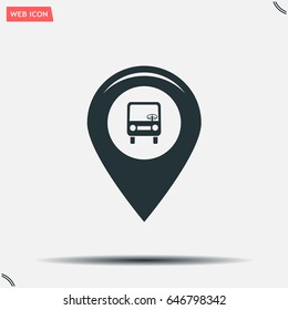 Map pointer with car icon. Vector illustration