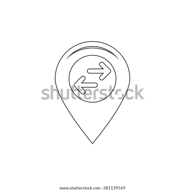 Map pointer\
with car icon. Vector\
illustration