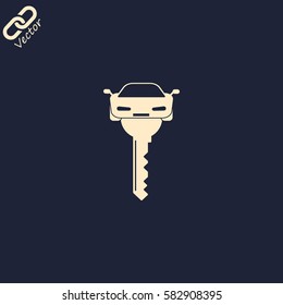 Map pointer car keys vector icon